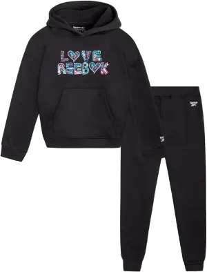 Reebok Girls' Sweatsuit Set - 2 Piece Fleece Hoodie and Jogger Sweatpants (Size: 7-12)
