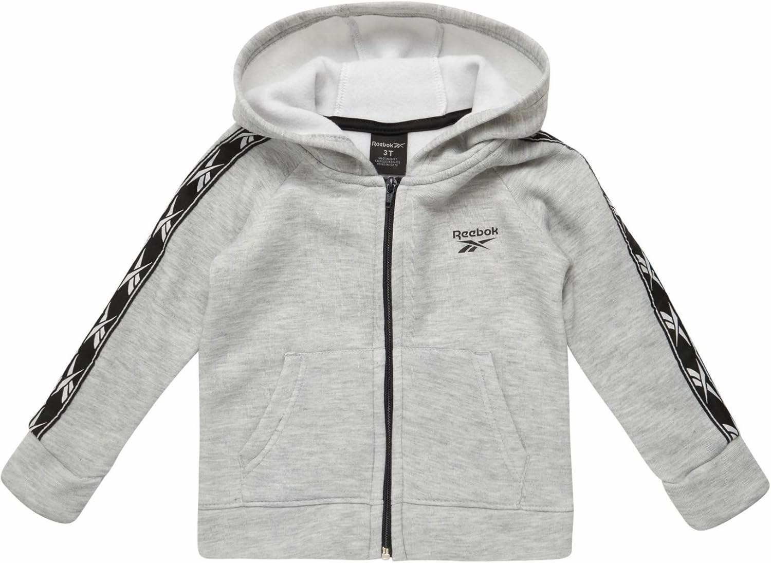 Reebok Baby Toddler Boys' Sweatsuit Set - 2 Piece Full Zip Up Fleece Hoodie Jogger Pants Set Playwear Lounge Wear (12M-7)