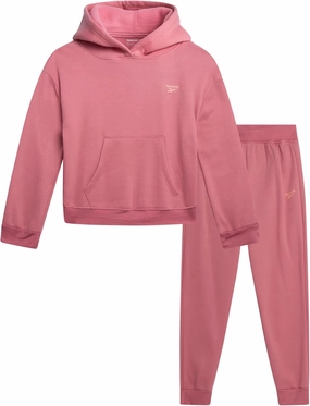 Reebok Girls' Jogger Set - 2 Piece Hoodie Sweatshirt and Sweatpants Sweatsuit (Size: 4-12)