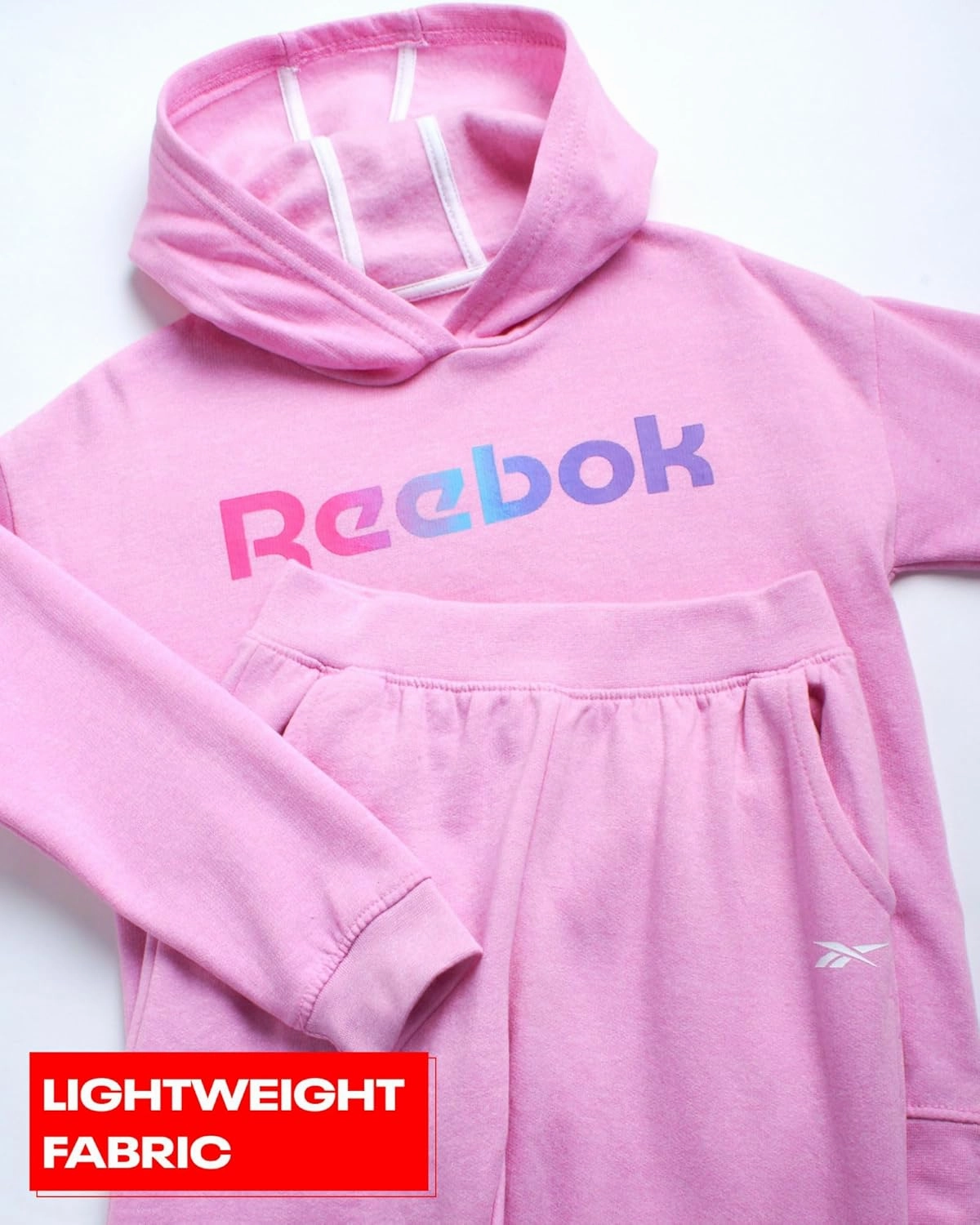Reebok Girls' Jogger Set - 2 Piece Hoodie Sweatshirt and Sweatpants Sweatsuit (Size: 4-12)