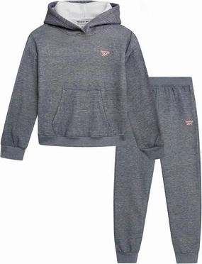 Reebok Girls' Jogger Set - 2 Piece Hoodie Sweatshirt and Sweatpants Sweatsuit (Size: 4-12)