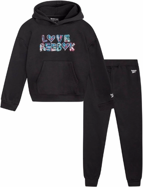 Reebok Girls' Sweatsuit Set - 2 Piece Fleece Hoodie and Jogger Sweatpants (Size: 7-12)