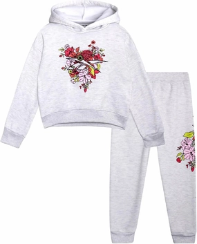 Reebok Girls' Sweatsuit Set - 2 Piece Fleece Hoodie and Jogger Sweatpants (Size: 7-12)