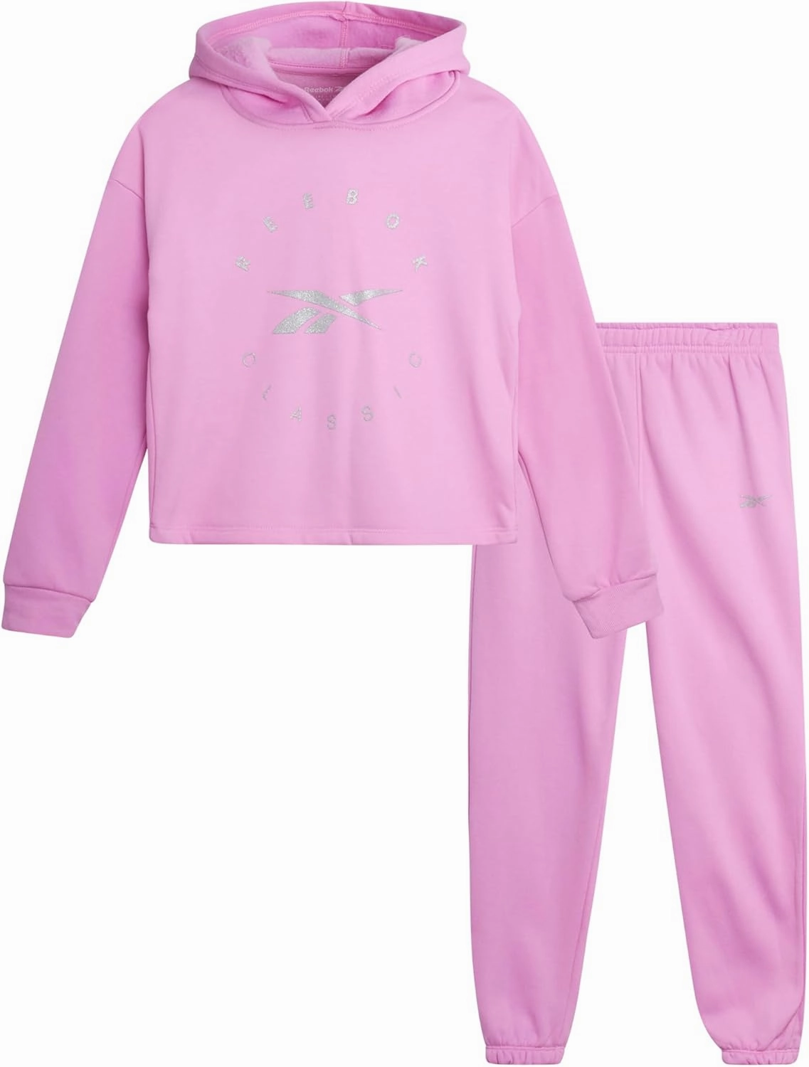 Reebok Girls' Sweatsuit Set - 2 Piece Fleece Hoodie and Jogger Sweatpants (Size: 7-12)