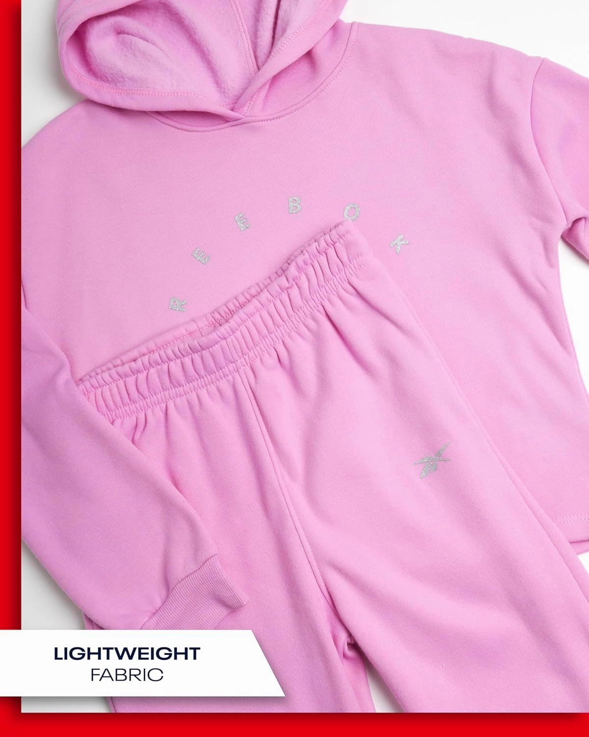 Reebok Girls' Sweatsuit Set - 2 Piece Fleece Hoodie and Jogger Sweatpants (Size: 7-12)