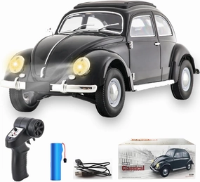 Remote Control Car, 1:16 Scale Classic Beetle 1950 Model Toys Car for Kids, 2.4GHz 4CH RC Car Rear Wheel Drive with LED Ligjhts and Rechargeable Battery, Birthday for Boys Girls