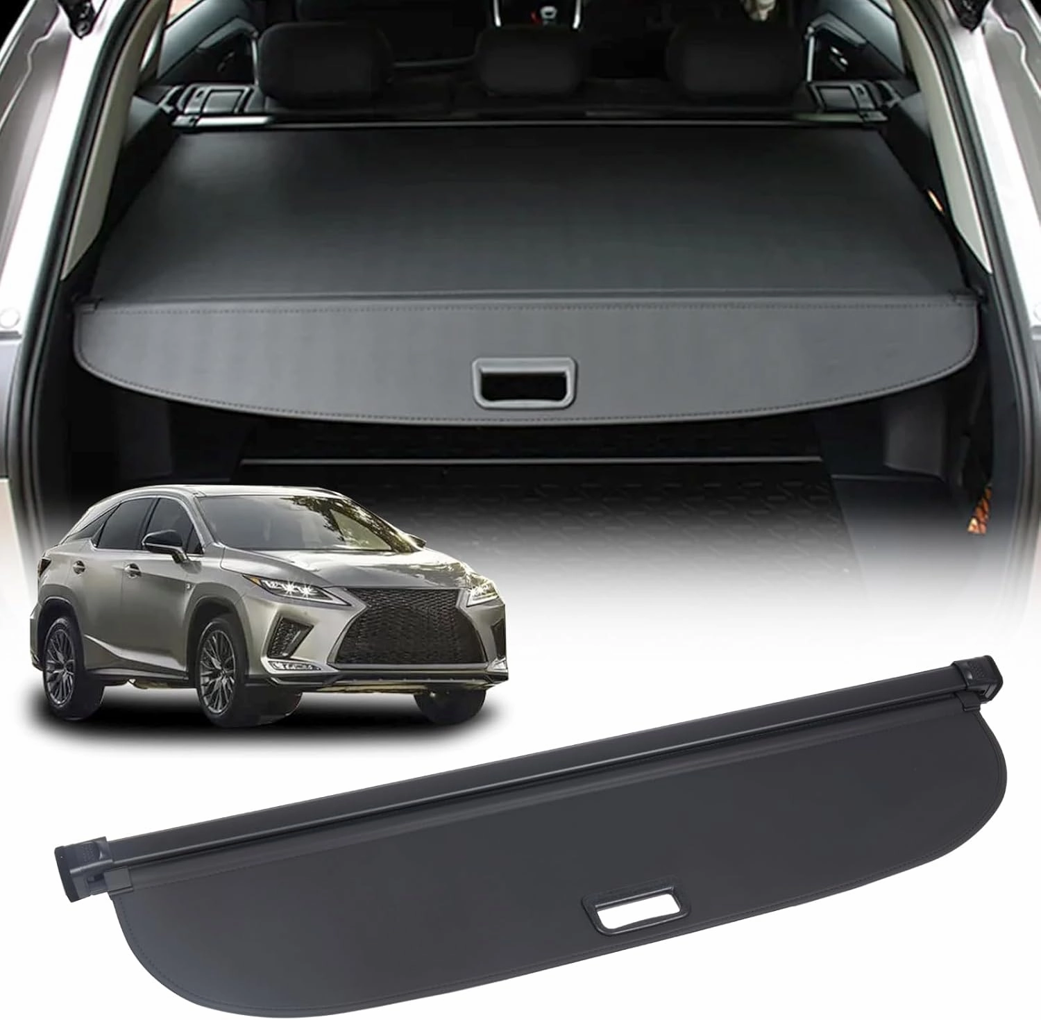 Retractable Cargo Cover Compatible with Lexus RX RX350 RX450h 2017-2022, Anti-Peeping Rear Trunk Cover Luggage Privacy Security Shield Shade(Canvas)