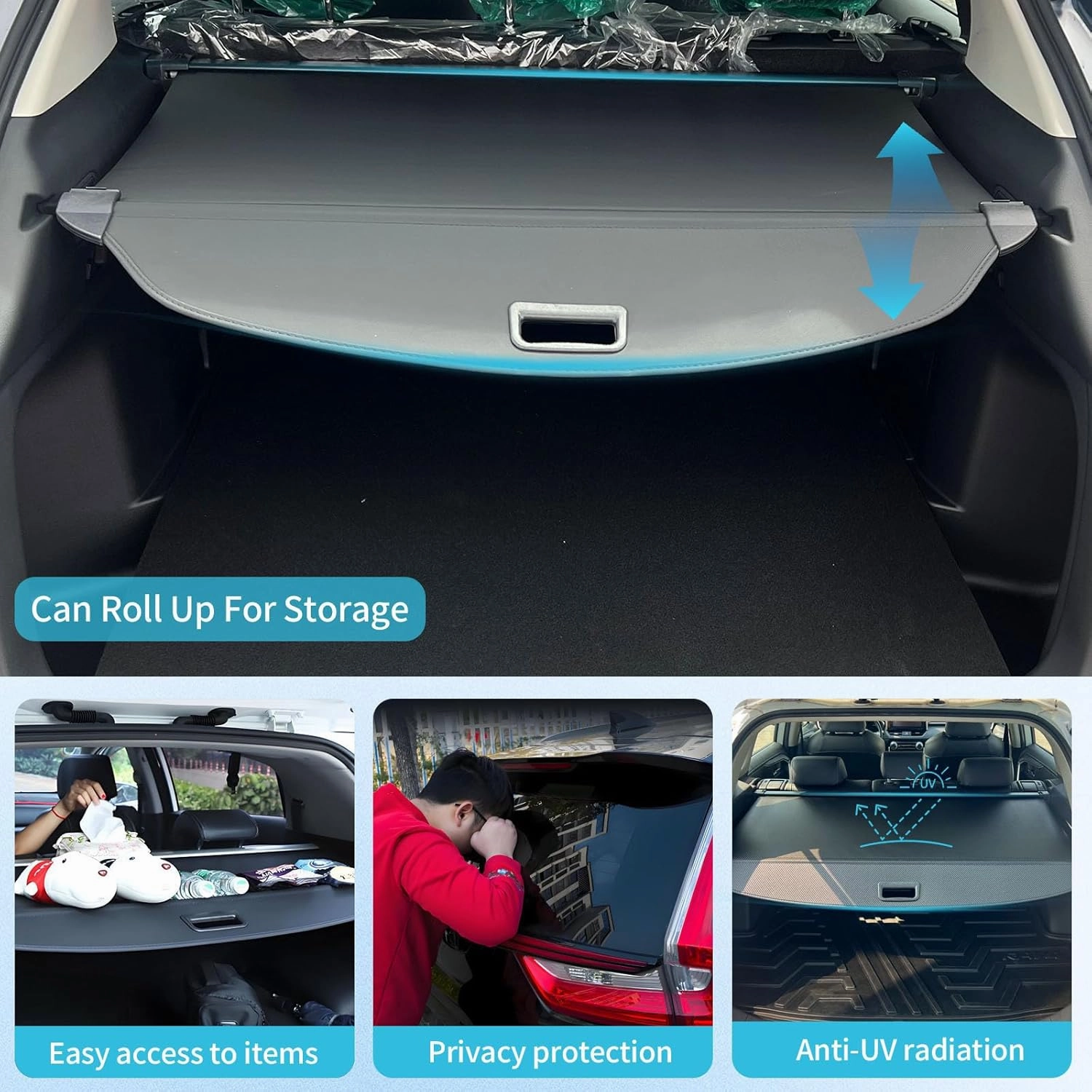 Retractable Cargo Cover Compatible with Lexus RX RX350 RX450h 2017-2022, Anti-Peeping Rear Trunk Cover Luggage Privacy Security Shield Shade(Canvas)