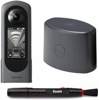 RICOH Theta X 360-Degree Camera Bundle with Lens Cap and Lens Cleaning Pen (3 Items)