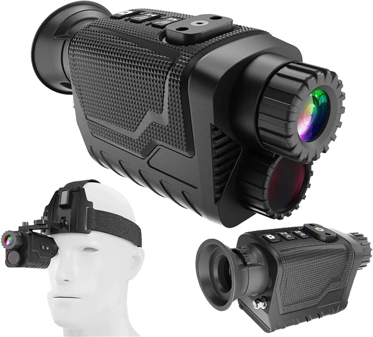ROBBIN 4K Head Mounted HD Night Vision, Digital Night Vision Goggles Monocular with 8X Digital Zoom for Adults, with Photo and Video Shooting
