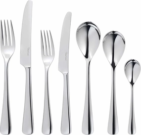 Robert Welch Malvern Bright, 84 Piece Cutlery Set for 12 People. Made from Stainless Steel. Dishwasher Safe. (Stainless Steel 24 Pieces)