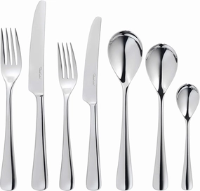 Robert Welch Malvern Bright, 84 Piece Cutlery Set for 12 People. Made from Stainless Steel. Dishwasher Safe. (Stainless Steel 56 Pieces)
