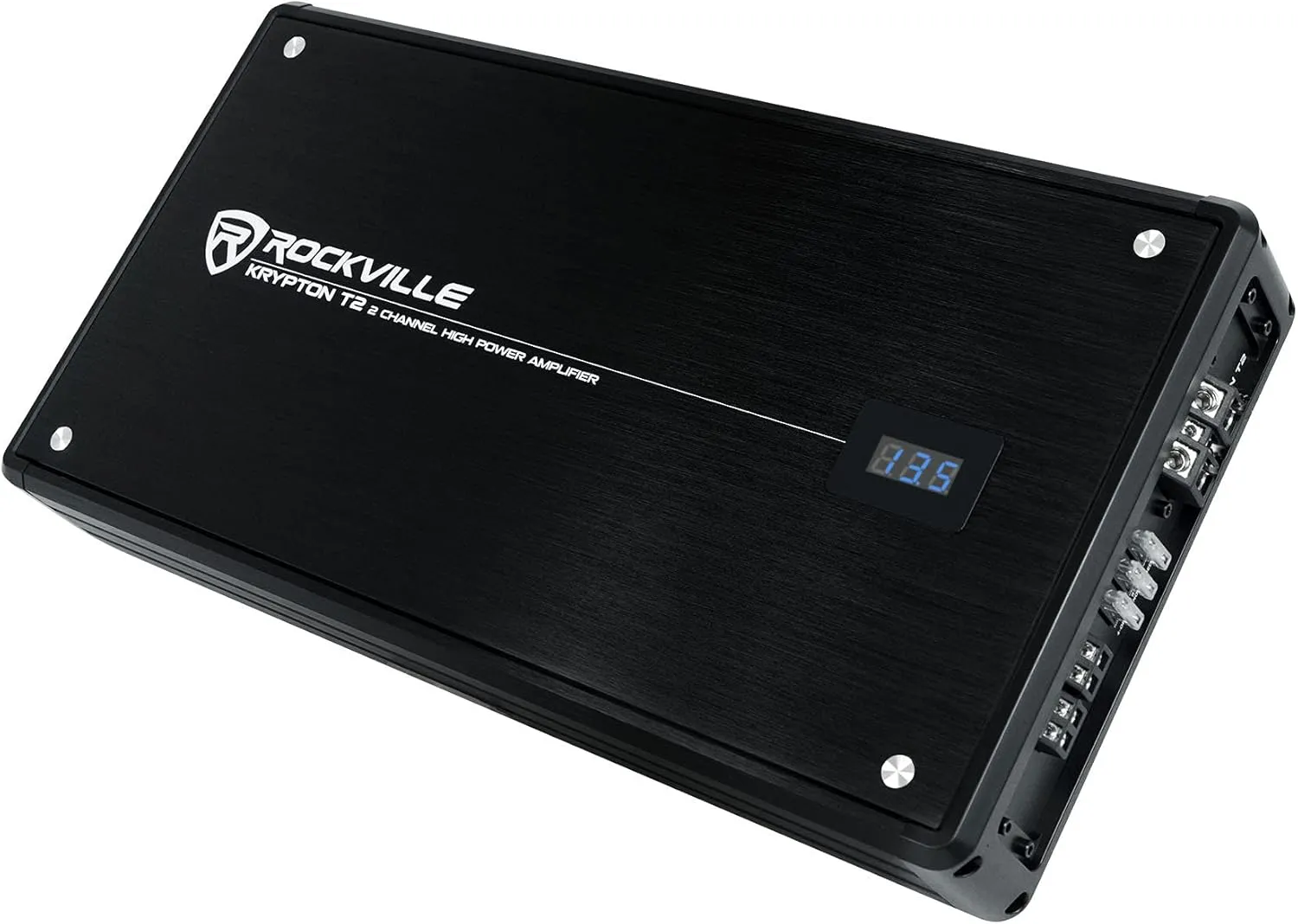 Rockville KRYPTON T2 2800W 2-Channel 2-Ohm Car Amplifier, Dyno-Certified, MOSFET, Adjustable Crossover, Remote Control, Perfect for Car Audio and Subs