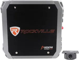 Rockville RXD-M0 1200W Mono 1-Ohm Car Amplifier, Dyno-Certified, Class-D, MOSFET, Adjustable Crossover, Remote Control, Perfect for Car Audio and Subs