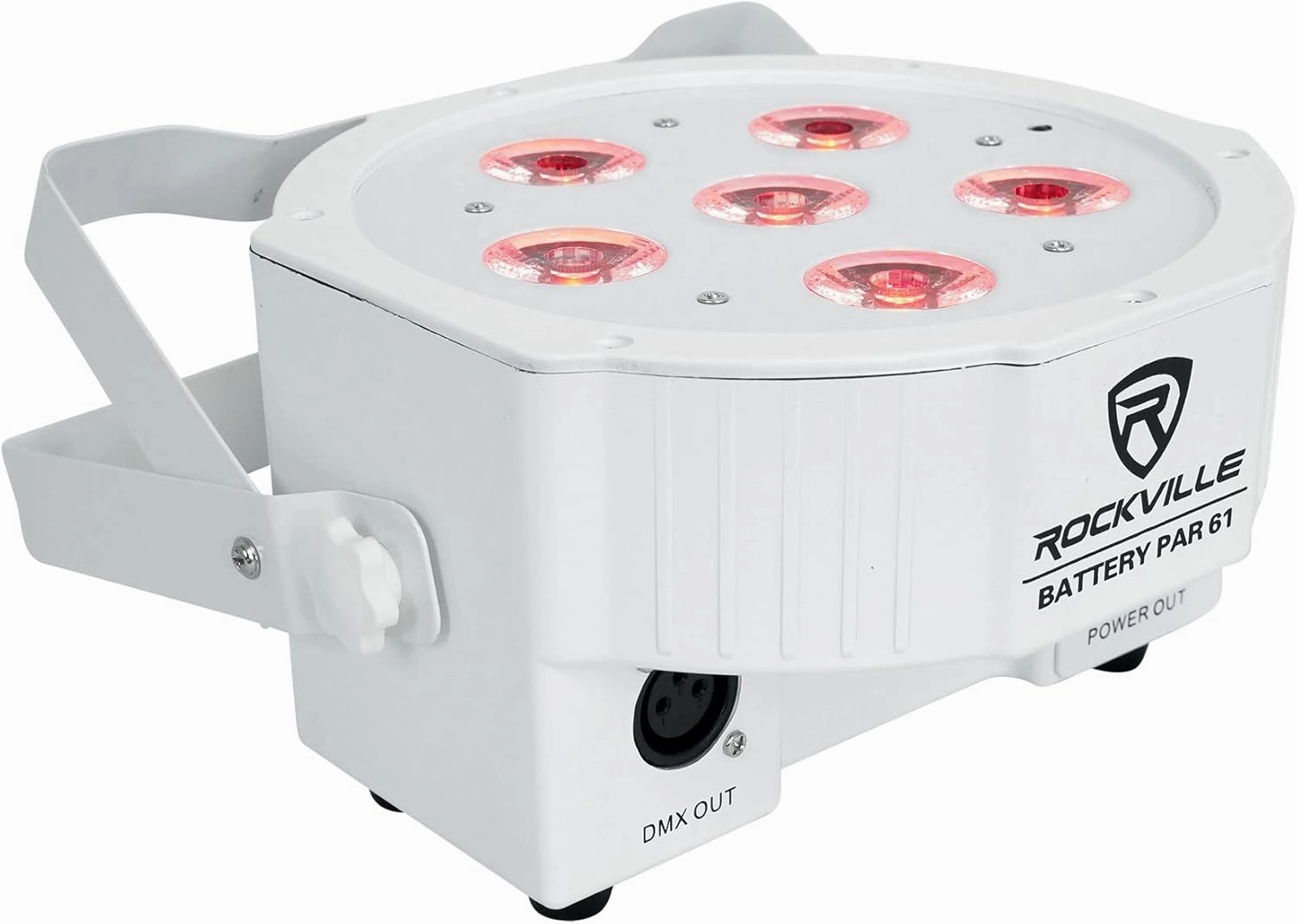 Rockville Battery PAR 61 White RGBWA UV Rechargeable Stage Wash Light, DMX Control, Sound Activated, Includes Remote, Up to 18 Hours Battery Life, Perfect for DJ Events, Parties