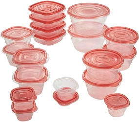 Rubbermaid Red Plastic 50-Piece Set Food Storage Containers | TakeAlongs
