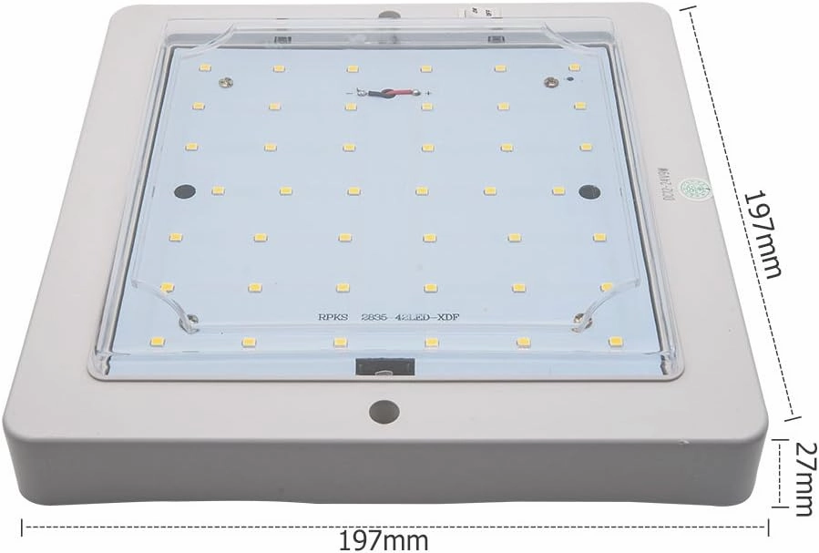 RV Interior Light LED Ceiling Dome Lights 12V 9W 7.8 Inch Downlight Campervan Caravan Motorhome Chrome Cold White
