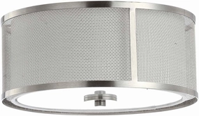 SAFAVIEH FLU4038A Eldon Nickel and White 2-Light (LED Bulbs Included) Flush Mount