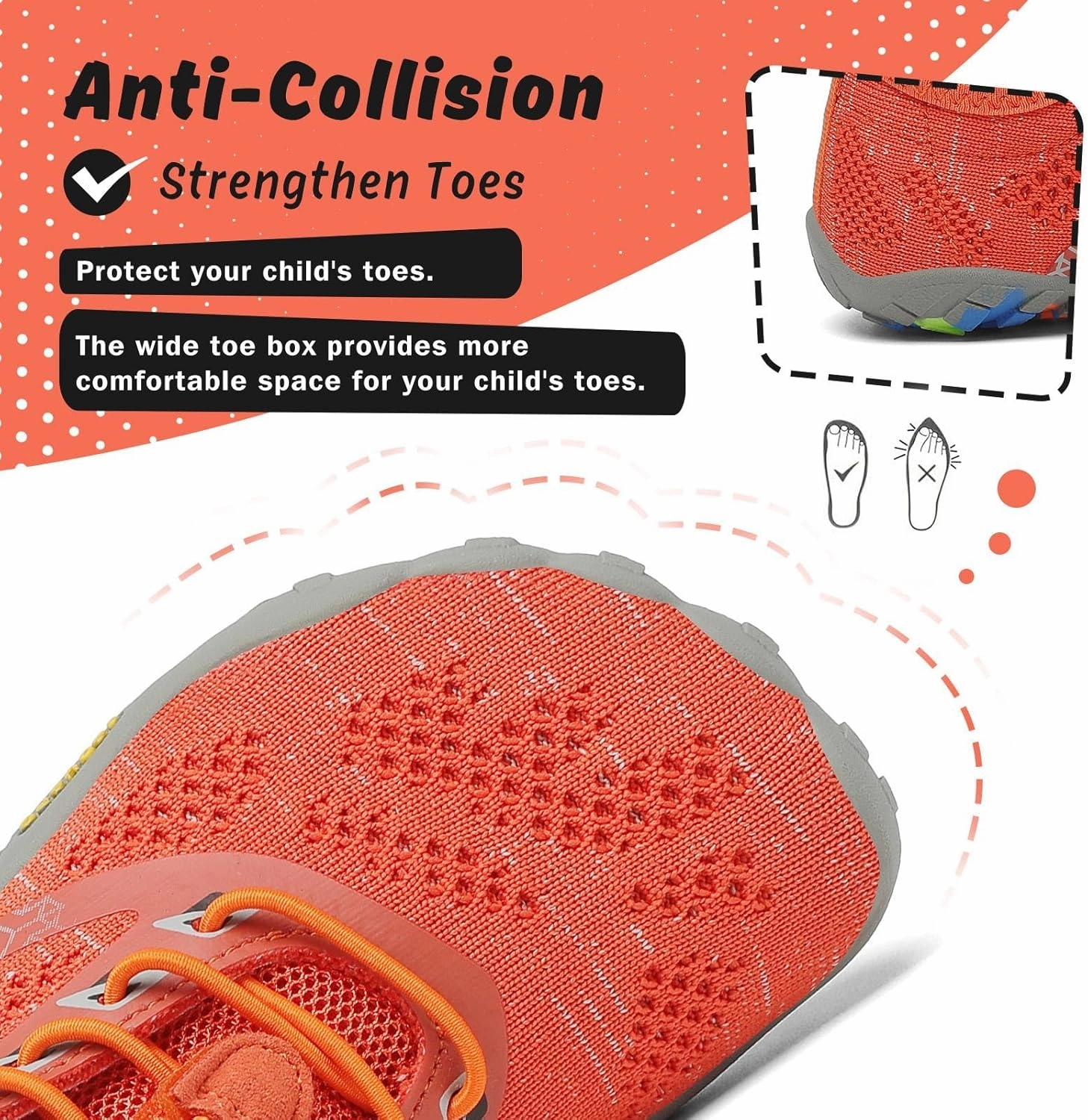 SAGUARO Kids' Barefoot Shoes Boys Girls Quick Dry Aqua Athletic Sneakers Lightweight Sport Footwear Toddler Water Shoes