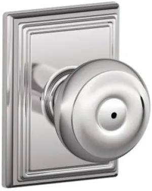 SCHLAGE F40GEO625ADD Addison Collection Georgian Privacy Knob, Bright Chrome