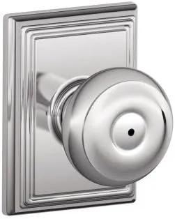 SCHLAGE F40GEO625ADD Addison Collection Georgian Privacy Knob, Bright Chrome