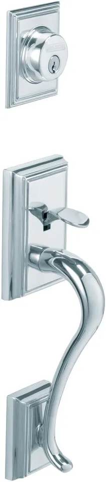 Schlage F58 ADD 625 Addison Exterior Handleset with Deadbolt, Bright Chrome (Exterior Half Only)