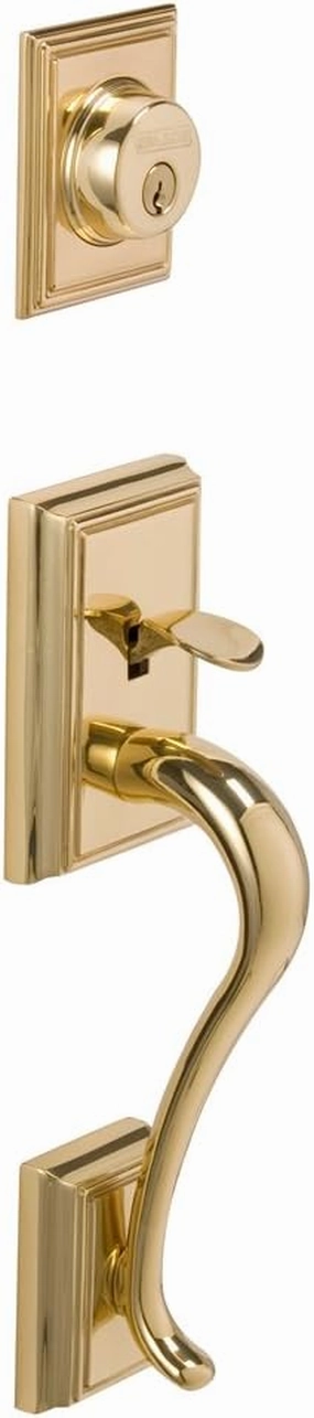 Schlage F58 ADD 505 Addison Exterior Handleset with Deadbolt, Bright Brass (Exterior Half Only)
