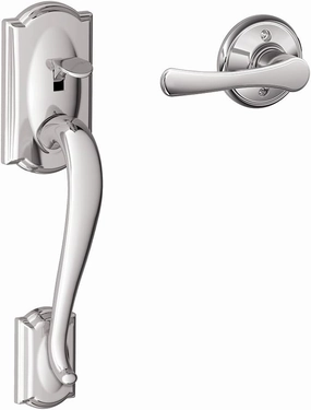Schlage FE285 CAM 625 VLA Camelot Trim Lower Half Front Entry Handleset with Avila Lever, Bright Chrome
