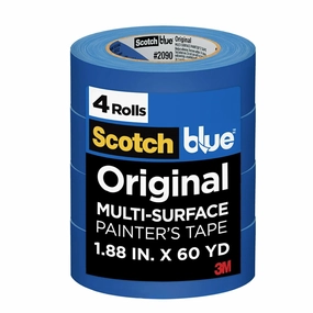 ScotchBlue Original Multi-Surface Painter's Tape, 1.88 Inches x 60 Yards, 4 Rolls, Blue, Paint Tape Protects Surfaces and Removes Easily, Multi-Surface Painting Tape for Indoor and Outdoor Use