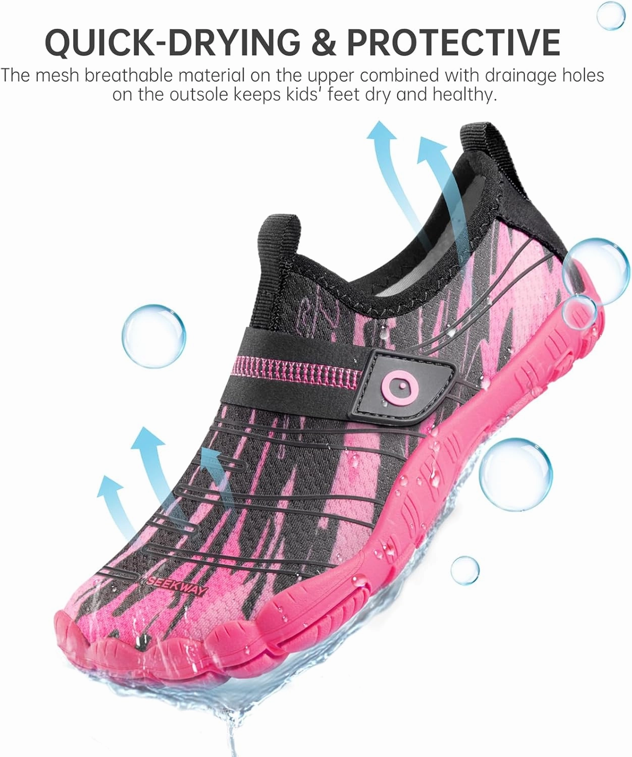SEEKWAY Barefoot Water Shoes for Kids - Wide Toe Box and Quick-Dry Sand Shoes Toddler for Hiking Swim Beach Pool Kayak Sport Accessories, Camping Essentials Must-Haves for Boys Girls Sizes