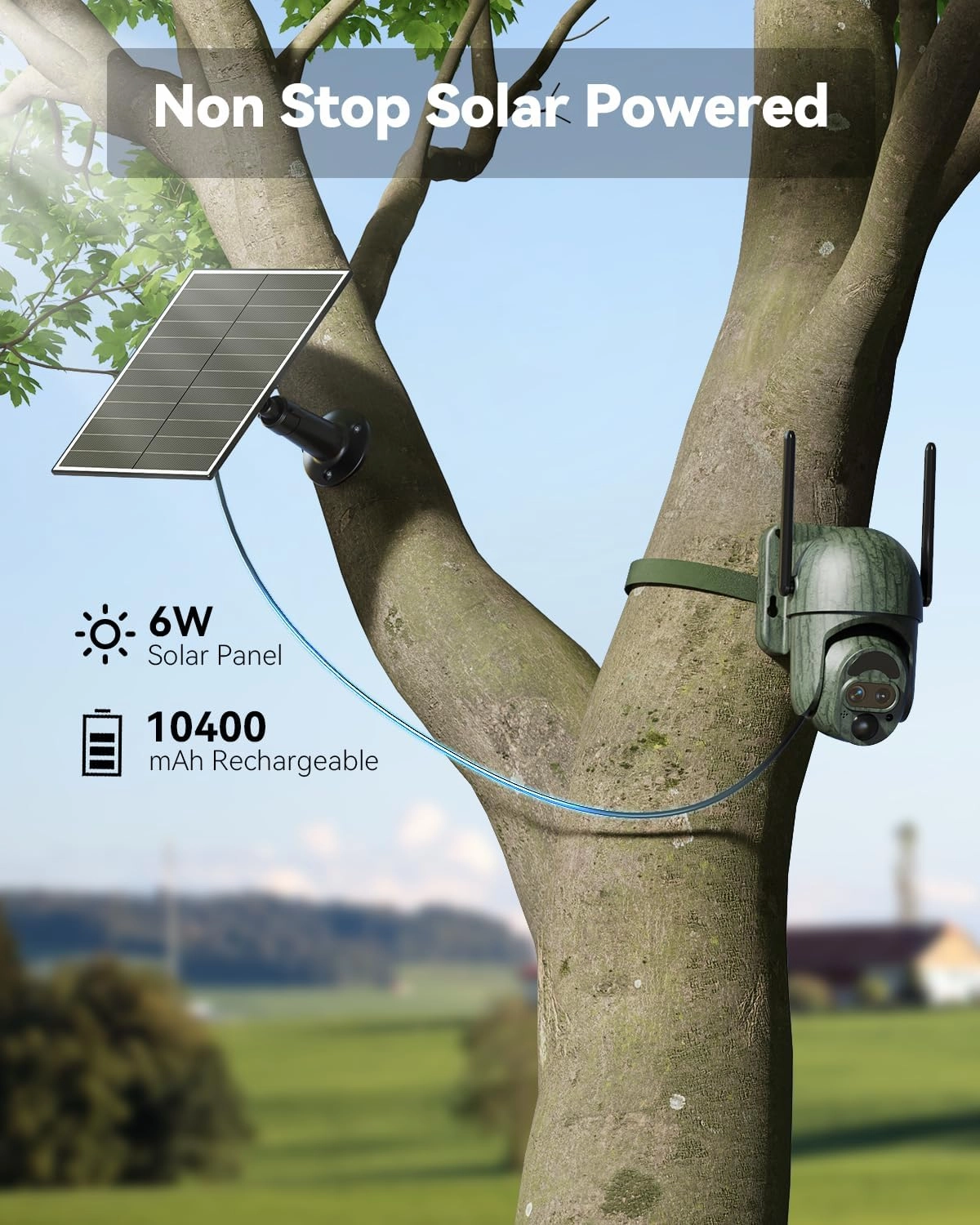 SEHMUA Cellular Trail Cameras, 4G LTE Cellular Security Camera with 12X Hybrid Zoom 2K 360° View Live Video, Unlimited Data Plan Game Camera No Glow IR, Solar Powered, Motion Activate
