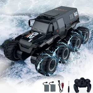 SEKAIHT Amphibious Remote Control Car RC Boats Waterproof RC Monster Truck 2.4GHz 8WD 2 Battery Drift RC Stunt Cars for Boys Girls Age 8-12,Kids Birthday Gifts Pool Toys