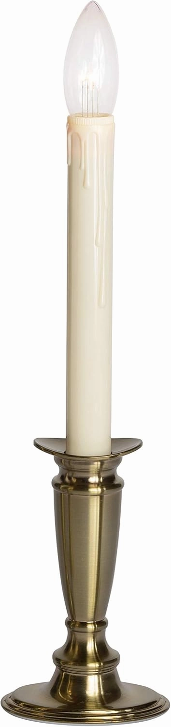 Set of 4 Battery Operated Window Candles with Remote Control - (Brushed Brass)