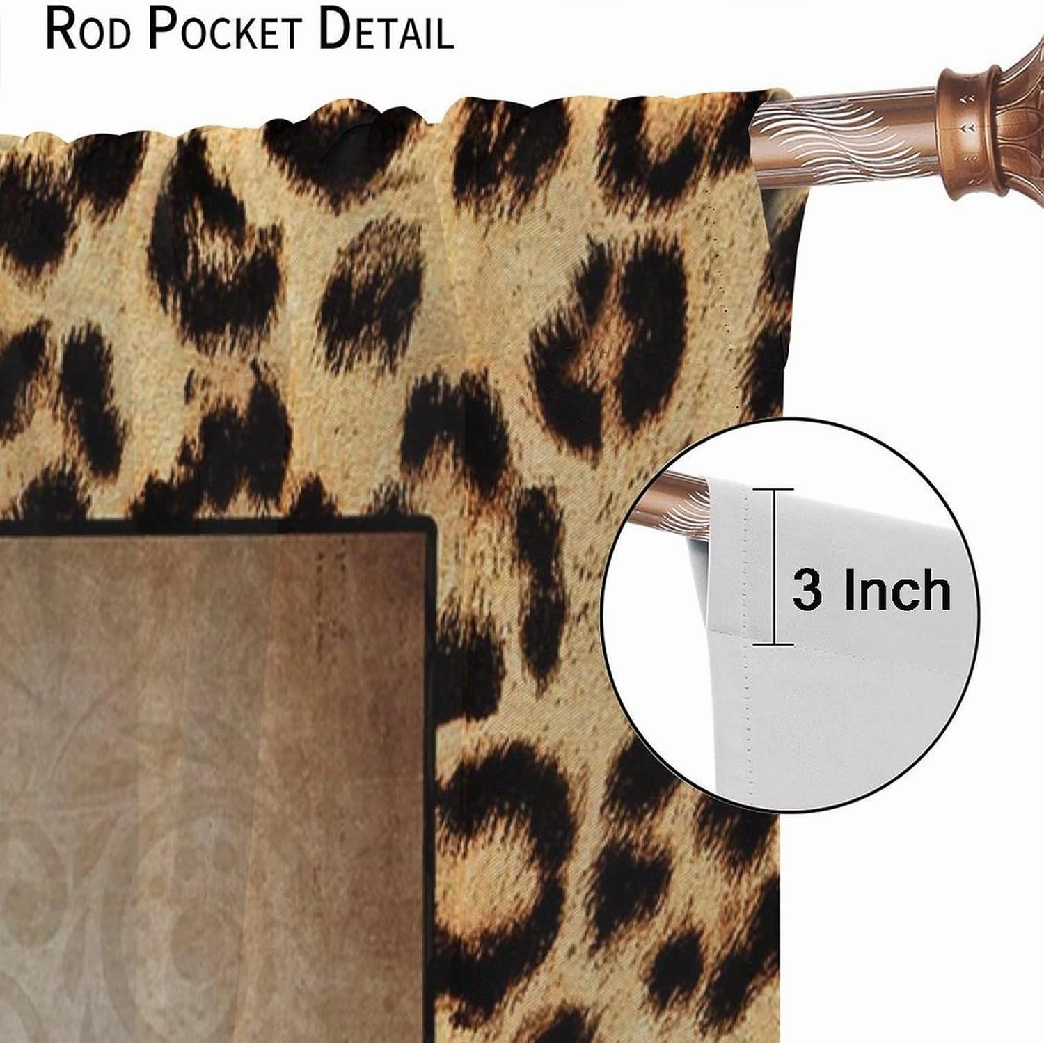 Sexy Leopard Print Curtains Brown Animal Texture High Heels Animal Skin Curtain with Rod Pocket for Living Room Bedroom Home Decor Drapes Window Treatments 2 Panels Set 42x63in
