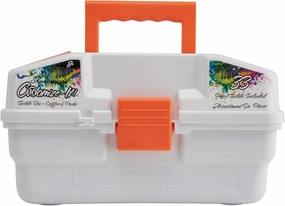 Shakespeare Customize-It Tackle Box, Kids Tackle Box with Tackle, Spill-Proof Tray, Includes 29 Pieces of Assorted Tackle, 3 Sheets of Customize-It Stickers, 2 Practice Casting Plugs, Fishing Journal
