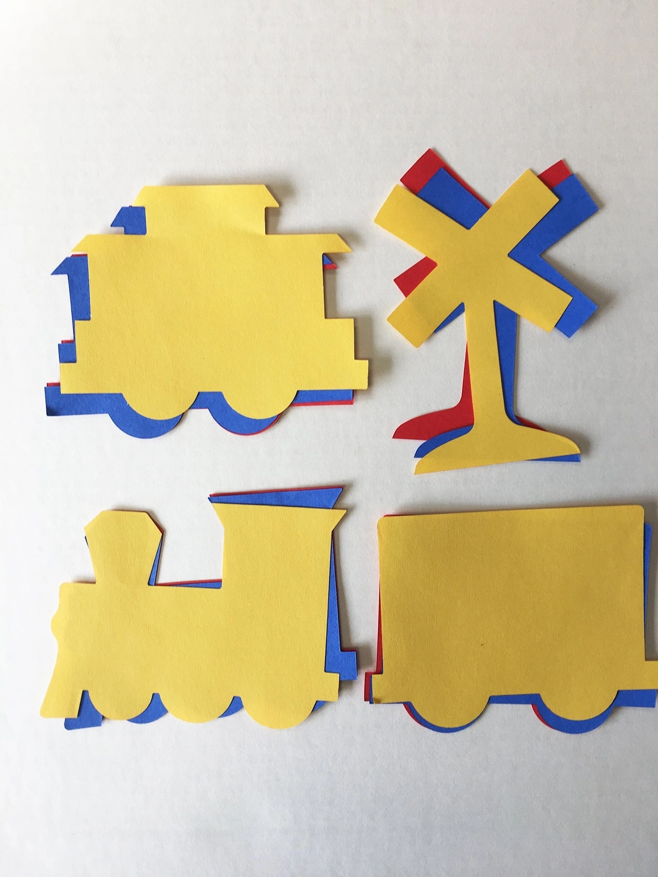 SHAPES ETC. Large Cut-Out Set - Tri-Color Train