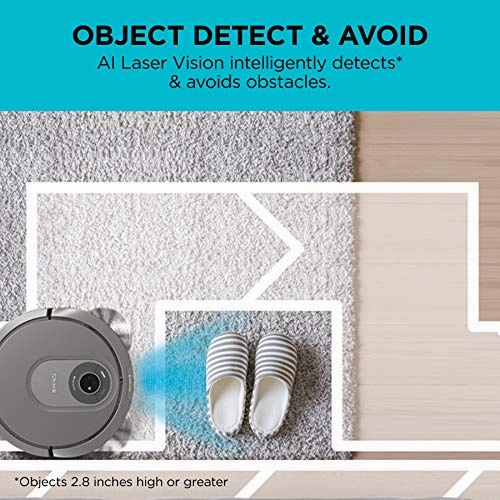 Shark RV2001 AI Robot Vacuum with LIDAR Navigation, Home Mapping, Perfect for Pet Hair, Works with Alexa, Wi-Fi Connected, Gray/Silver