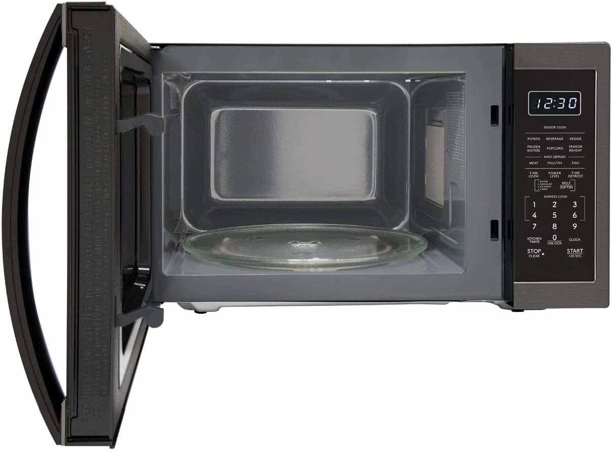 SHARP SMC1452KH ZSMC1452CH 1,100 Watt Countertop Microwave Oven, Cubic Foot, Black Stainless Steel, 1.4 CuFt