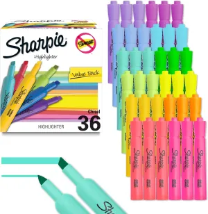 Sharpie Tank Style Bulk Highlighters Chisel Tip Highlighter Marker Set Journal Highlighters Office And Teacher Supplies Fluorescent And Pastel 12 Assorted Fashion Colors 36 Count