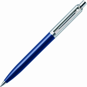 SHEAFFER E23217351CS Sentinel Brushed Chrome Cap Barrel Ballpoint Pen - Blue