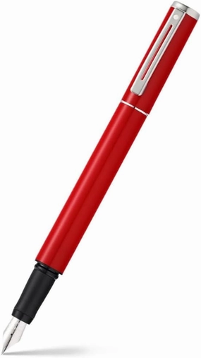 Sheaffer Pop Glossy Red Fountain Pen with Chrome Trim and Medium Nib