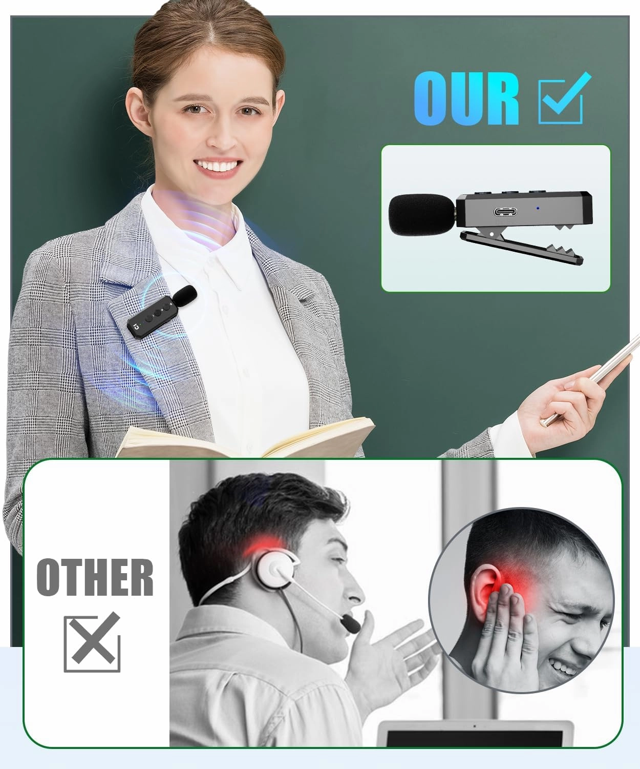 SHIDU 18W Voice Amplifier with Wireless Lavalier Microphone, Portable Speaker with 2.4G Wireless Microphone Rechargeable Personal PA System for Teachers Classroom Meeting Training