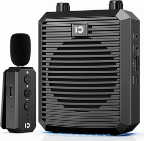 SHIDU 18W Voice Amplifier with Wireless Lavalier Microphone, Portable Speaker with 2.4G Wireless Microphone Rechargeable Personal PA System for Teachers Classroom Meeting Training