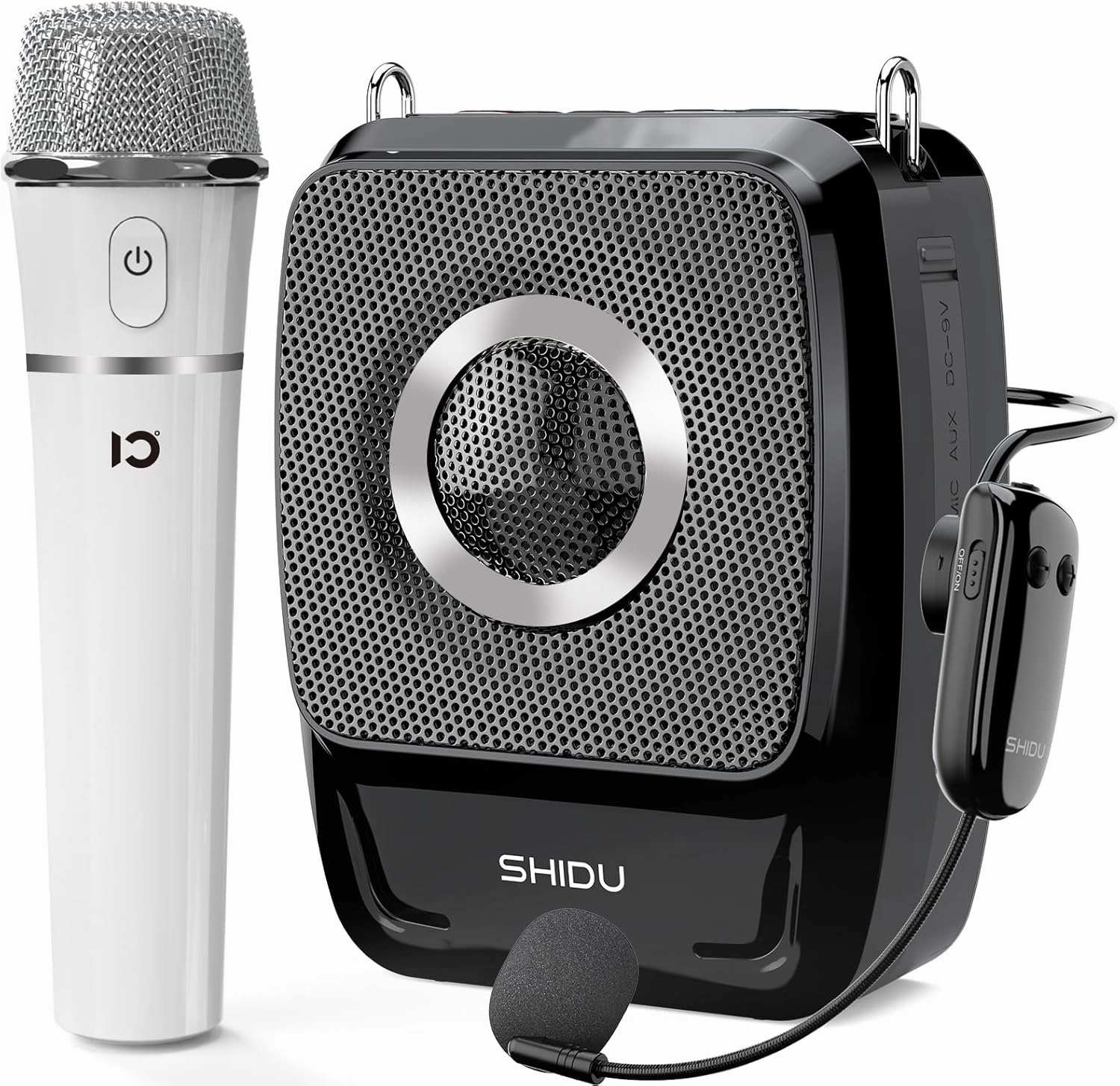 SHIDU 35W Voice Amplifier with Wireless Microphone Handheld and Headset, Wireless Voice Amplifier for Teachers, Bluetooth Portable Megaphone Speaker for Classroom Tour Guides Speech Meeting-S92