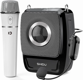 SHIDU 35W Voice Amplifier with Wireless Microphone Handheld and Headset, Wireless Voice Amplifier for Teachers, Bluetooth Portable Megaphone Speaker for Classroom Tour Guides Speech Meeting-S92
