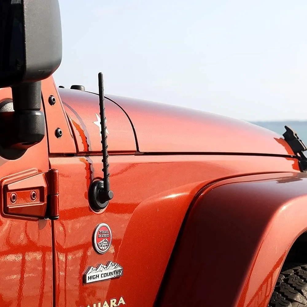 Short Antenna for 2007-2025 Jeep Wrangler Gladiator JK JL JT JKU JLU Sahara Rubicon Sport 4xe Willys Mojave, 7 Inch Jeep Replacement Antenna Jeep Wrangler Gladiator Accessories