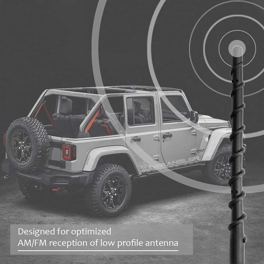 Short Antenna for 2007-2025 Jeep Wrangler Gladiator JK JL JT JKU JLU Sahara Rubicon Sport 4xe Willys Mojave, 7 Inch Jeep Replacement Antenna Jeep Wrangler Gladiator Accessories