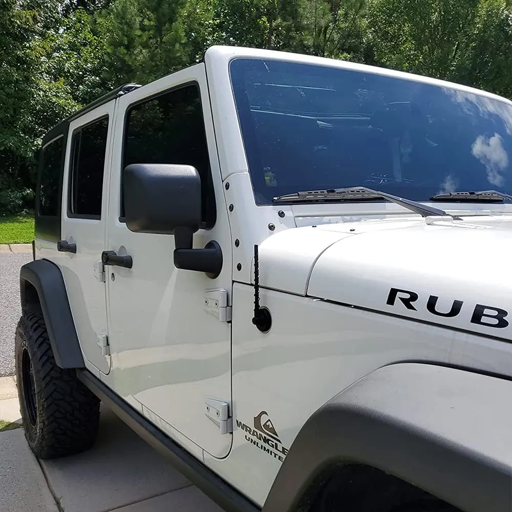 Short Antenna for 2007-2025 Jeep Wrangler Gladiator JK JL JT JKU JLU Sahara Rubicon Sport 4xe Willys Mojave, 7 Inch Jeep Replacement Antenna Jeep Wrangler Gladiator Accessories