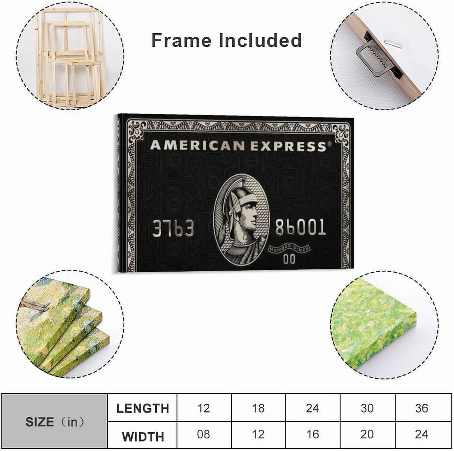 silanod Wall Decoration American Express Card Poster Canvas Wall Art Posters For Room Aesthetic And Decor Poster For Bedroom Home Dorm Kitchen Office Bathroom Decor08x12inch(20x30cm)