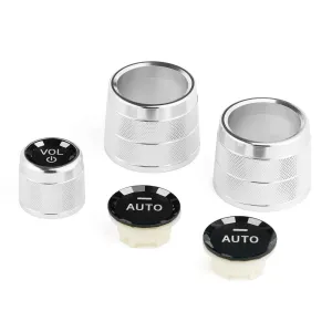 Silver AC Air Conditioning Climate Control Button & Radio Volume Knob Switch Ring Covers Compatible with BMW 5 6 7 X3 X4 Series G30 G38 G32 G12 G01 G08 G02 2018-2022